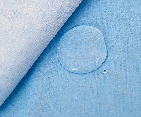 Spunbond 50٪ Wood Pulp Polyester 85GSM PE Film Nonwoven Laminated Fabric غير المنسوج
